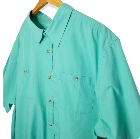 KingSize Men's Mint Green Short Sleeve Button Front Shirt Size 3XL - Picture 2 of 4
